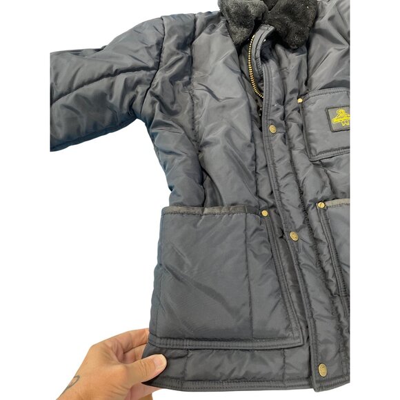 RefrigiWear Mens S/P Insulated Jacket Black Quilted Nylon SKU 9308 - Picture 4 of 14